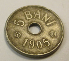 1905 Romania Five Bani King Carol I Brussels Mint   ((