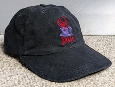 Vintage 1990s Sun Microsystems Java Tech Apple Computer Black Hat Cap Adjustable