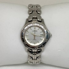 Vintage lorus steel women watch Japan all stainless steel date 28mm 6.5 running