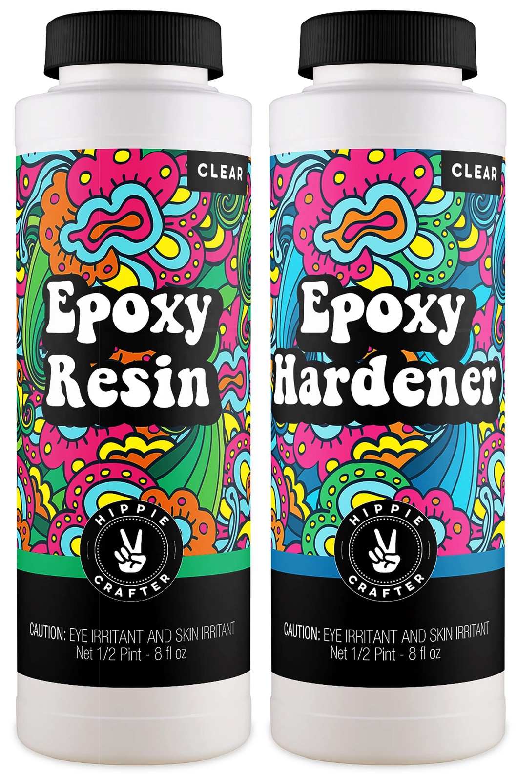 Crystal Clear 2-Part Epoxy Resin Kit 1/8 Gallon with Two 16 Oz Bottles