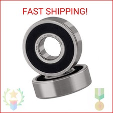 XiKe 2 Pcs 6001-2RS Double Rubber Seal Bearings 12x28x8mm, Pre-Lubricated and St