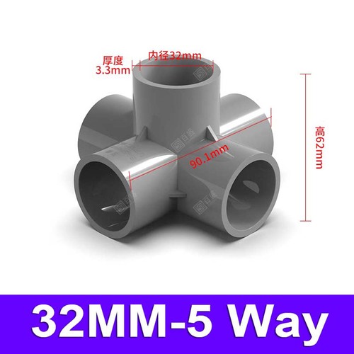 3/4/5/6-Way Elbow PVC Plumbing Fitting Pipe Adhesive Connector 20/25/32/40/50mm - Picture 51 of 64