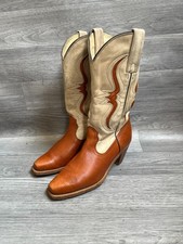 Vintage frye orange western Grained Leather boots sz 7.5