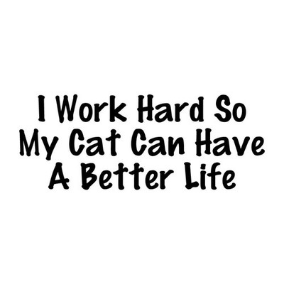I Work Hard So My Cat Can Have A Better Life Decal Sticker Black Die Cut Vinyl