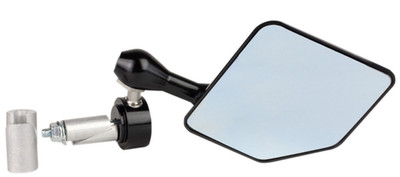 Driven Racing - DHBML-BK - Halo Left Side Bar End Mirror, Stainless Steel -...