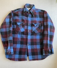 Vintage Frostproof Sanforized Plain Flannel Button Up Shirt Cotton Multicolor L