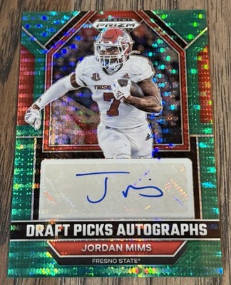 2023 Panini Prizm Draft Picks Green Pulsar /25 Jordan Mims #DPA-JOM Auto