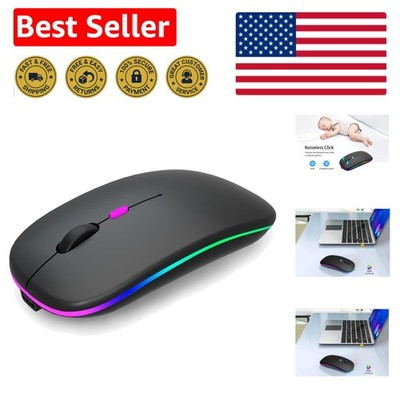 Modern Wireless Bluetooth Mouse with 120-Hour Battery Life & Colorful LED Lights