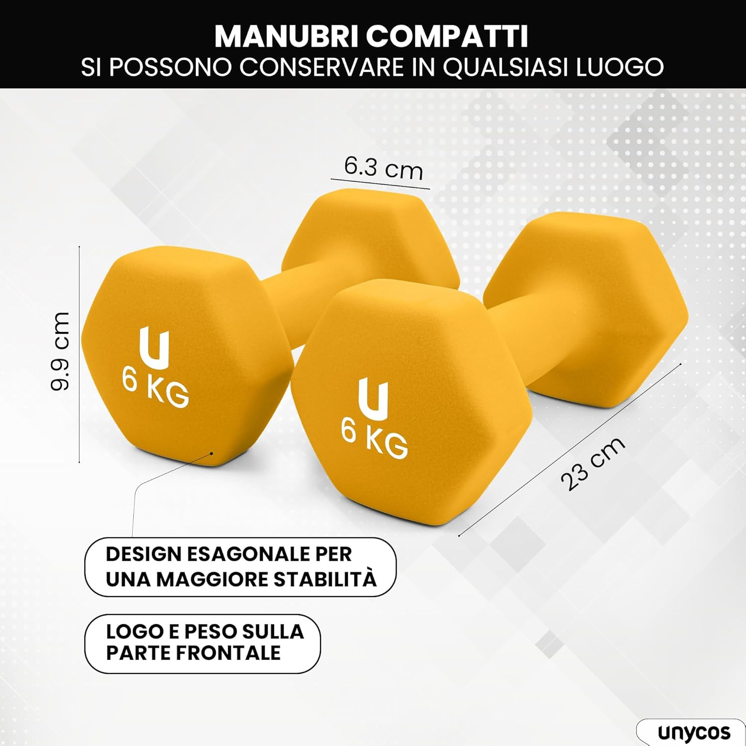 Coppia di manubri esagonali 1-10 kg antiscivolo foto 5