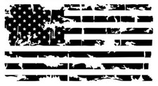 Roof Flag. LARGE Tattered AMERICAN FLAG vinyl decal graphics Any Vehicle. 
