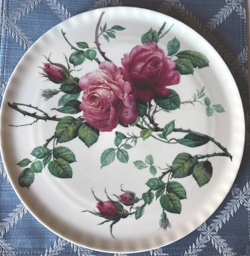 Roy Kirkham "English Rose" 12" Platter ("cake plate") Fine Bone China. MINT cond