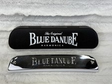 Vintage The Original Blue Danube Harmonica with Case  Instruction Sheet