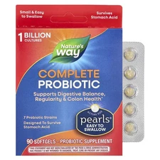 2 X  Natures Way, Pearls Complete Probiotic, 1 Billion CFU, 90 Softgels