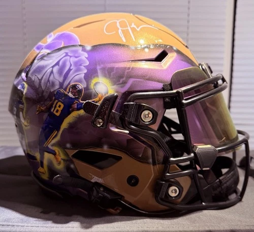 Justin Jefferson Signed Authentic Speedflex! True 1 of 1! Painted w/ Beckett COA