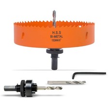 VIKITON 6 Inch Hole Saw with Arbor for Metal Wood and Plastic 6 in, Orange