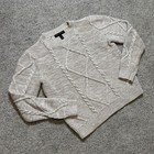 Banana Republic Sweater Mens Medium Beige/tan Cable Knit Cotton Wool Pullover — photo 1