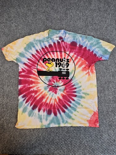 Peanuts, 1969 Tie Dye Woodstock Shirt Adult XL NWT Front Print Only