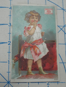 Vintage Soap Trade Card "James Pyle's Pearline Washing Compound" Young Girl
