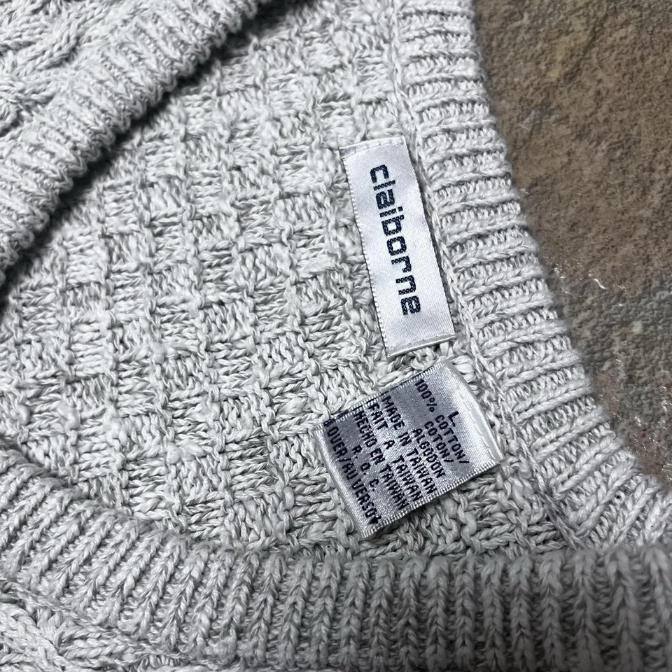 Suéter Tejido Clairborne Vintage Talla L 100% Algodón Foto 3 de 4