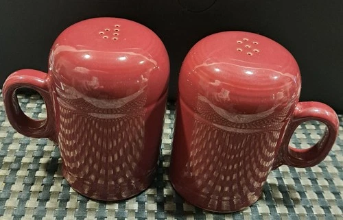 Fiestaware Range/Stove Top Salt & Pepper Shakers Cinnabar   Retired Fiesta