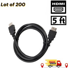 200 PCS 5FT High Speed Black HDMI Cables Bulk Lot Of 200 BrandNew