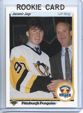 Jaromir Jagr 1990-91 Upper Hockey Rookie Card #356-Pittsburgh Penguins. rookie card picture