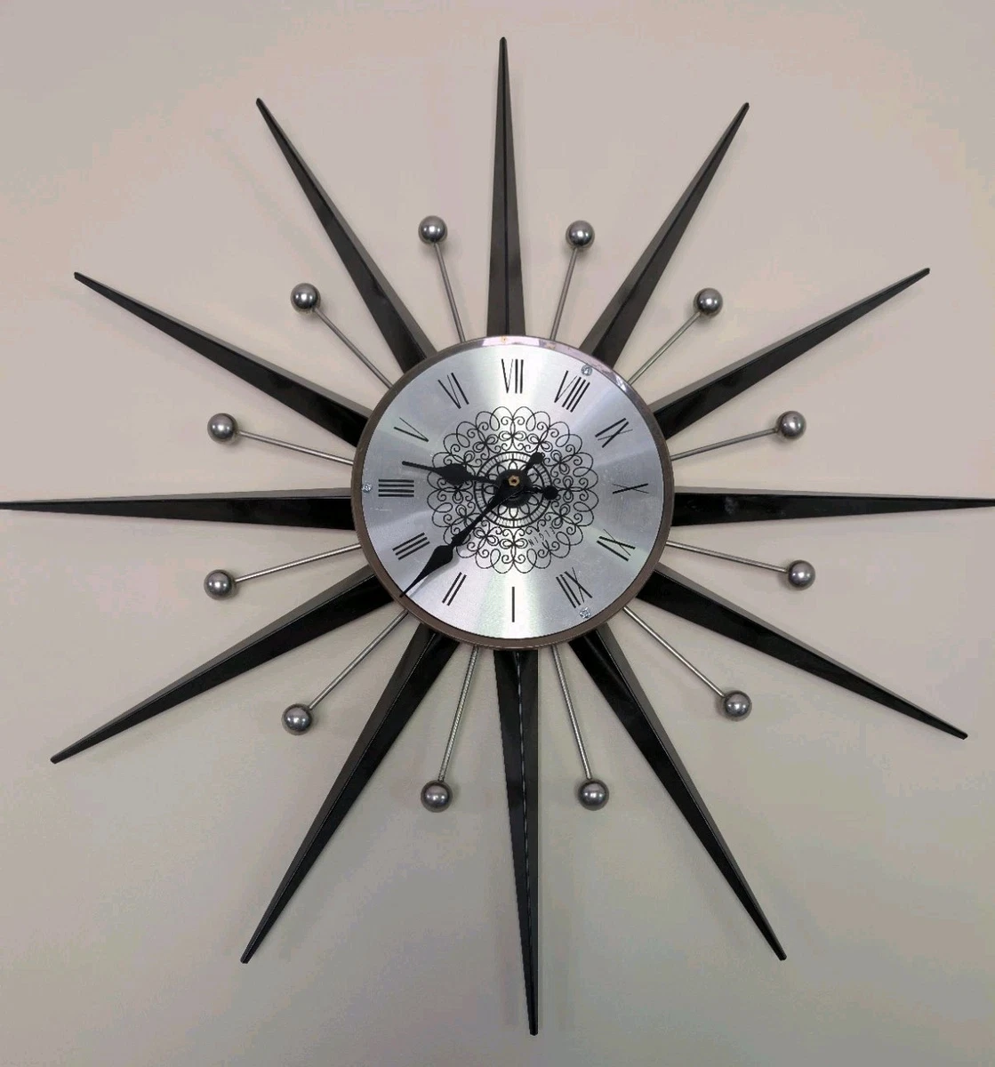 Starburst Sunburst Wall Clock In Collectible Wall Clocks 1930-1969