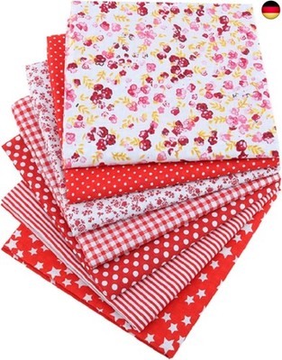 7 Stück 50 x 50 cm Patchwork Stoffpaket, Baumwollstoff Meterware, Stoff-Quadrate
