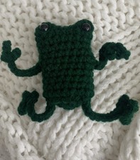 Frog leggy crochet  frog plush  stress ball  desk pet  cottage core  handma
