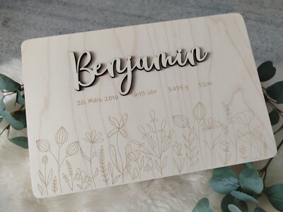 Personalisierte Erinnerungsbox aus Holz 30x20x14 Geschenk zur Geburt oder Taufe