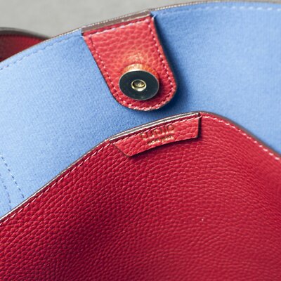 Red Vegan Leather Tote Bag NWT Work Laptop Teacher Bag Structured