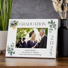 Personalised Graduation White Wooden Photo Frame With Green Elements