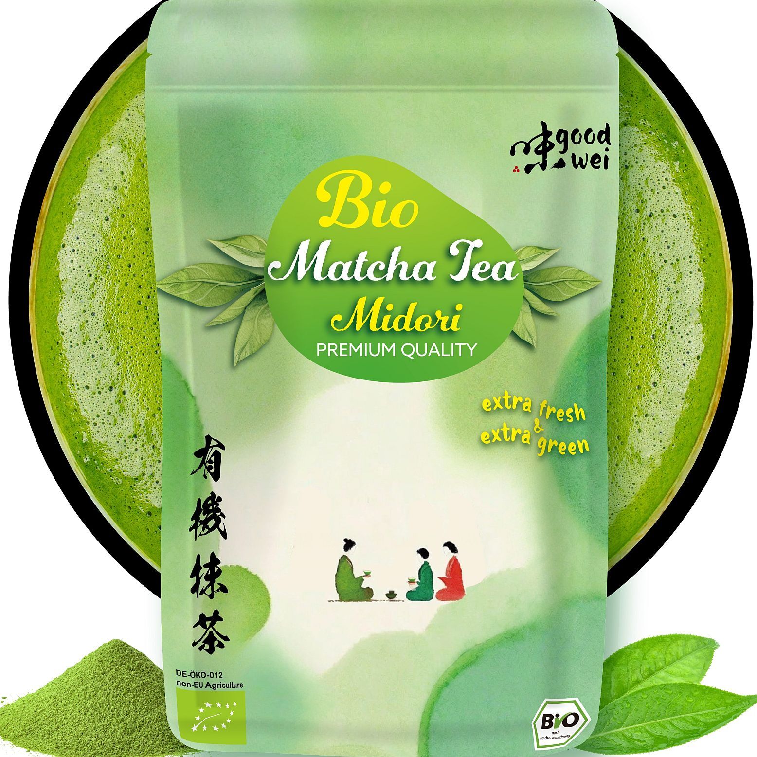 Matcha Tee Pulver Bio - Matcha Grüntee in Premium Qualität, 100g