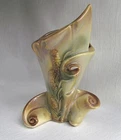 Vintage Hull Pottery Parchment & Pine Bud Vase MCM 7"