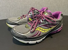 Saucony Womens Sneakers Omni 12 Size 10 Gray Purple Citron Hydramax Powergrid
