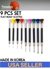 Timelab 9PC Screwdrivers Flat Blade Swiss Watch Movement Bracelet Repair Korea