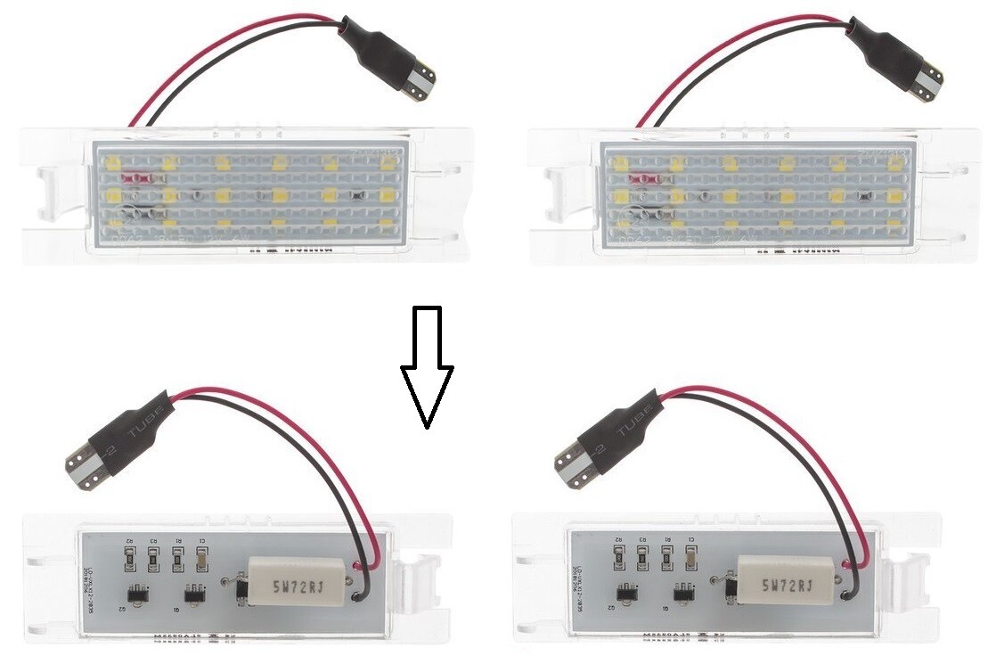 Feux LED plaque Opel Astra H J | Finissez-en avec les ampoules jaunies