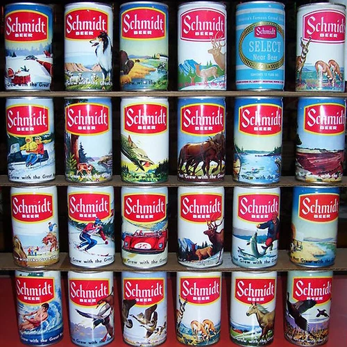 Schmidt beer photo vintage sportpack cans steel sign bar pub decor