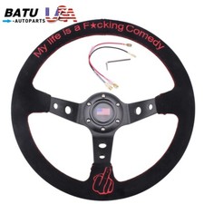 Universal 14350mm Suede Leather Hand Embroidery Racing Steering Wheel 6-hole Universal 14350mm Suede Leather Hand Embroidery Racing Steering Wheel 6-hole