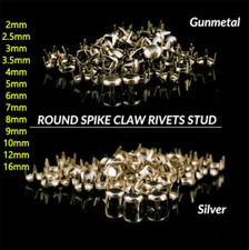 2mm 16mm Round Nail Head Studs for Leather Purses Crafts Clothes Decoration DIY