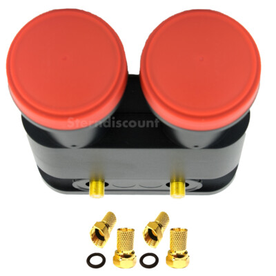 Megasat Monoblock Twin LNB 0,1 dB ASTRA + HOTBIRD für 2 TV-Rec SAT Digital HD 4K
