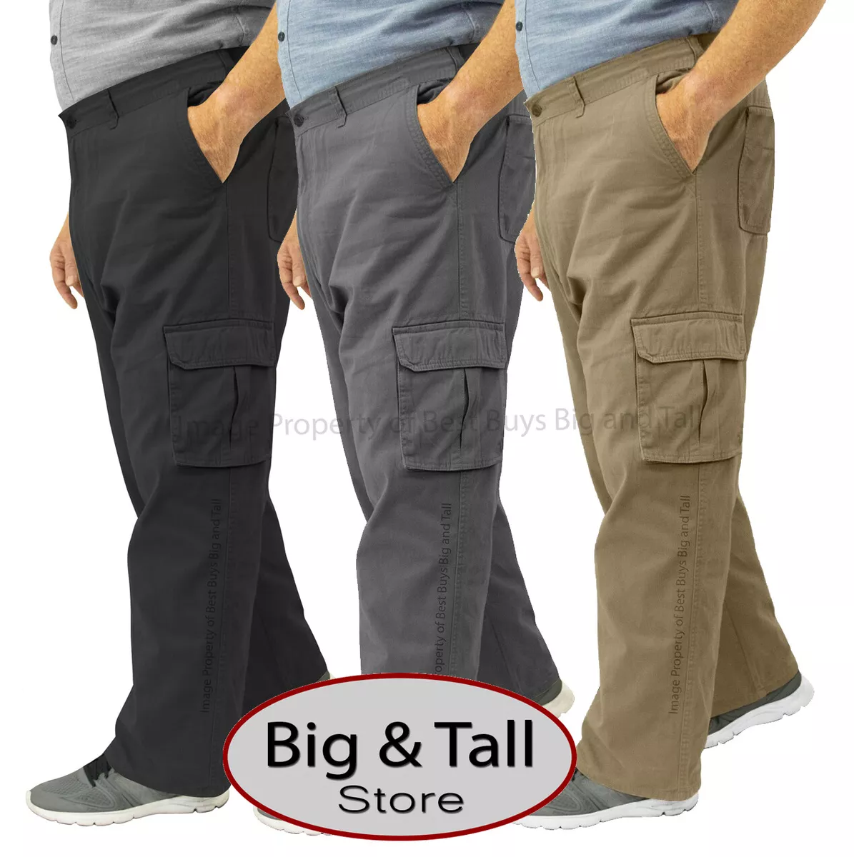 ROCXL Big & Tall Men's STRETCH Fabric Cargo Pants Sizes 40 to 60