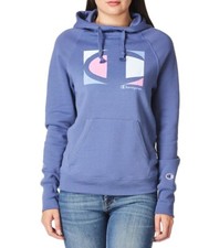 Champion Women's Purple Fleece Pullover Logo Front Hoodie Size Large