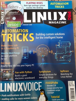Linux pro.issue230 jan.2020 automation tricks,make Alexa talk to a raspberry pi 