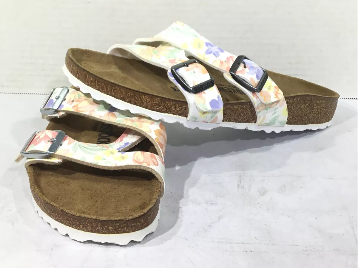White top floral birkenstock