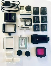 GoPro HERO4 Silver - 6 Batteries & Charger With More Accessories