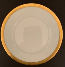 Vintage Hutschenreuther Bread Plate 7" White with Thick Gold Band Verge