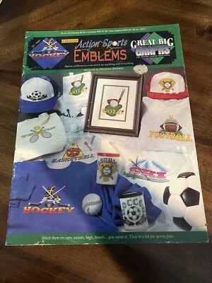 Action Sports GREAT BIG GRAPHS Cross Stitch Booklet 1992 Vintage