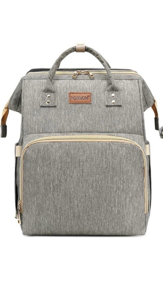 KUWANI Diaper Bag Backpack Multifunction Travel Baby Changing Bags Gray