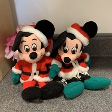 Disney's Christmas Santa Mickey and Minnie Bean Bag Plush